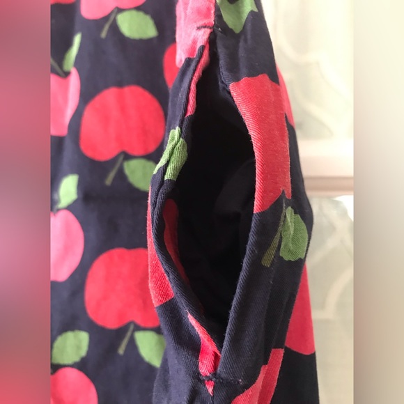 Baby Gap size 5 100% cotton Navy blue with red apples dress in GUC (slight fade) - Picture 2 of 5
